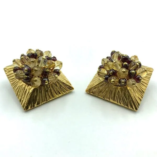 Vintage Robert Goossens Poured Glass Earrings - Image 2