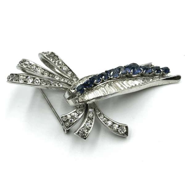 Knoll and Pregizer Sapphire Paste Articulated Art Deco Brooch - Image 4