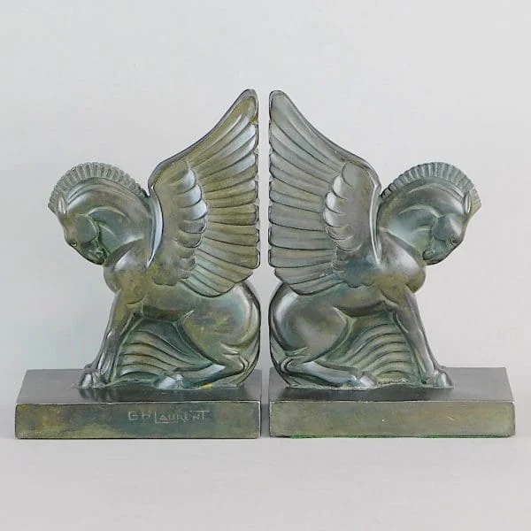 Art Deco Bookends Pegasus by Laurent