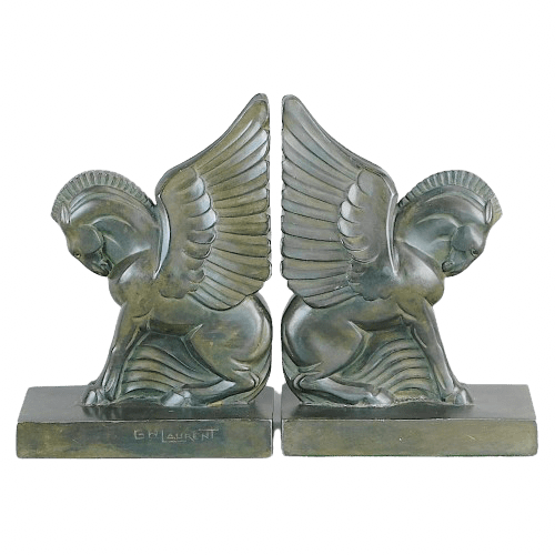 Art Deco Bookends Pegasus by Laurent