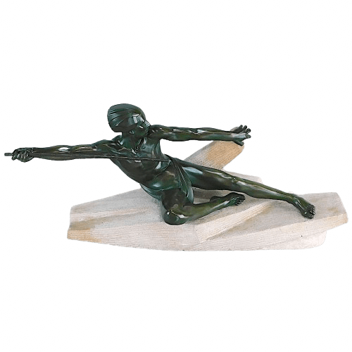 Art Deco Male Sculpture by Max Le Verrier – Embuscade