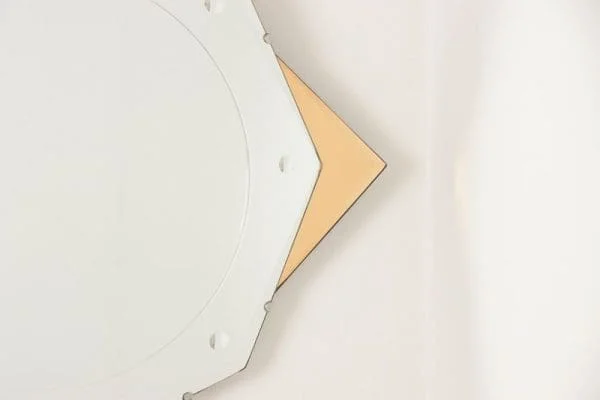 Art Deco Star Mirror with Clear & Peach Mirror Glass - Image 2