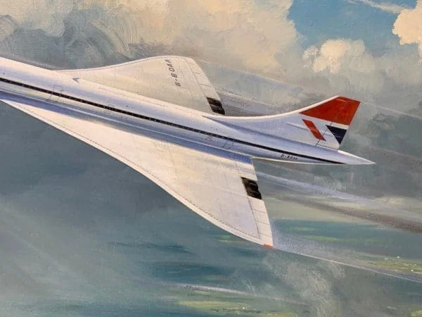 OIL PAINTING CONCORDE BY DOUGLAS ETTRIDGE (1929-2009) OIL ON CANVAS CIRCA 1976 - Image 12