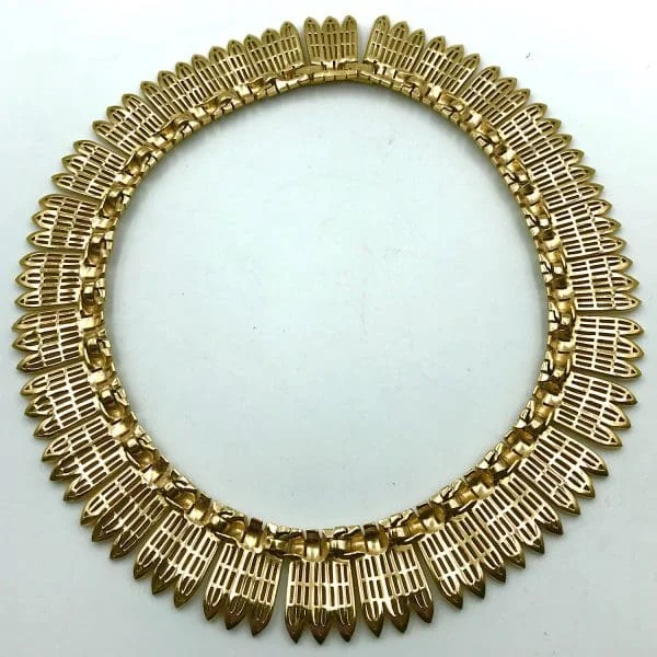 Vintage Trifari Egyptian Revival Collar Circa 1960s - Image 6