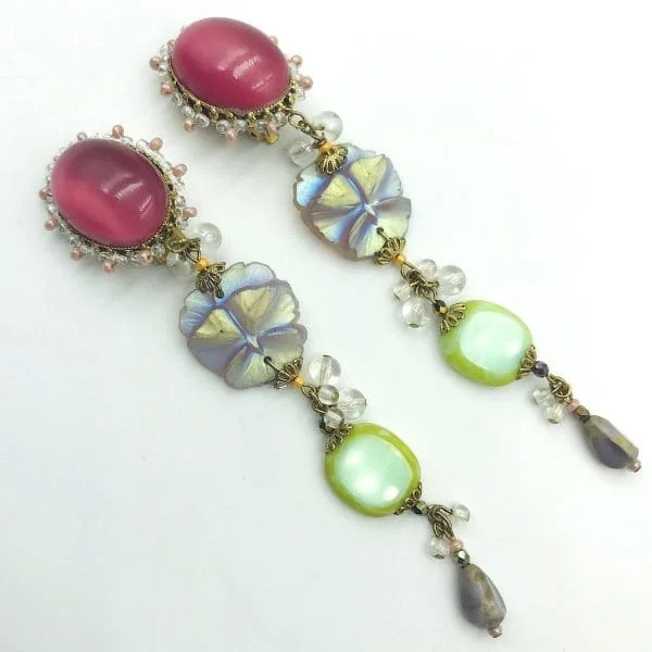 French Natural Stone Drop Earrings - Image 2