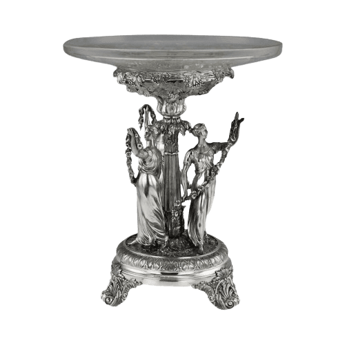 Georgian Solid Silver Figural Epergne Centrepiece by Benjamin Smith London 1822