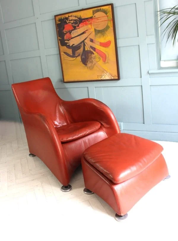 Gerard van der berg leather lounge chair