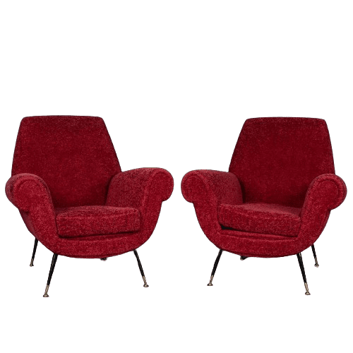 Pair of Armchairs by Gigi Radice for Minotti, Italy Circa 1960