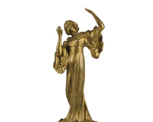 Late 19th Century Gilt Bronze "Art Nouveau Dancer" by Hermann Eichberg