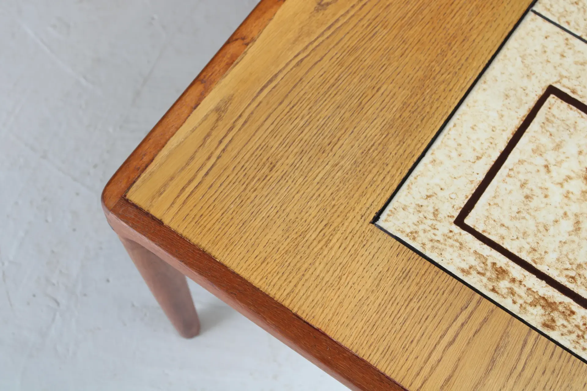 Danish Mid-Century Teak Coffee Table with a Tile Inlays by HW