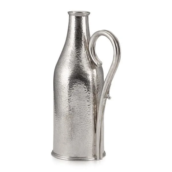 Hammered Effect Wine Bottle Holder in Silver Plate by Mappin & Webb, England Circa 1930 - Image 2