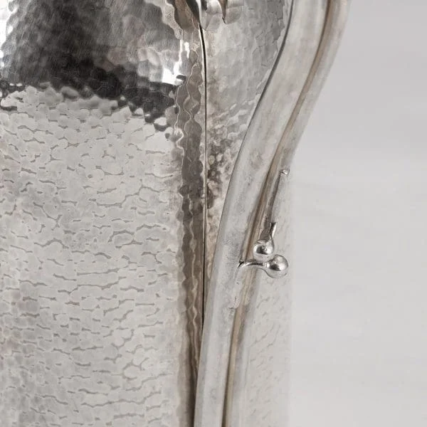 Hammered Effect Wine Bottle Holder in Silver Plate by Mappin & Webb, England Circa 1930 - Image 6