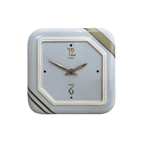 West German Handarbeit Ceramic Wall Clock Circa 1960s