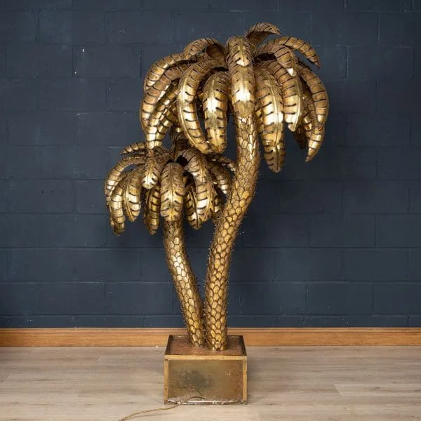 Huge Palm Tree Lamp by Maison Jansen, France Circa 1970 - Image 4