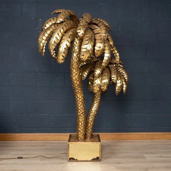 Huge Palm Tree Lamp by Maison Jansen, France Circa 1970 - Image 5