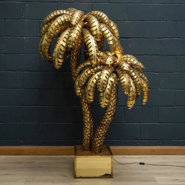 Huge Palm Tree Lamp by Maison Jansen, France Circa 1970 - Image 6