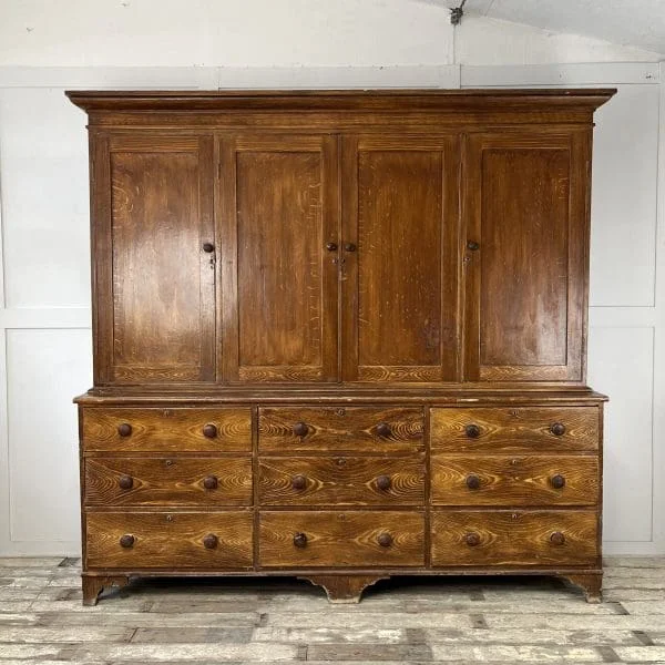 A large Mid 19th C. Pine Housekeepers Cupboard