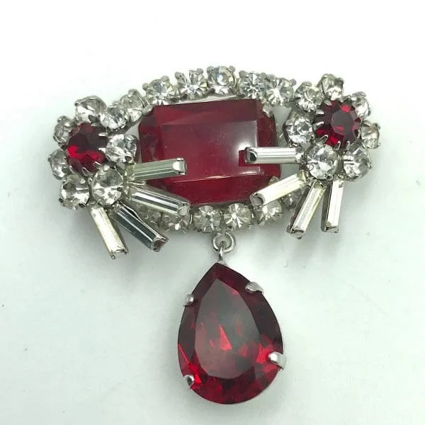 Max Muller Ruby Drop Brooch - Image 2