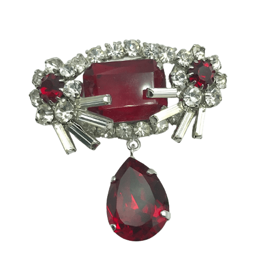 Max Muller Ruby Drop Brooch