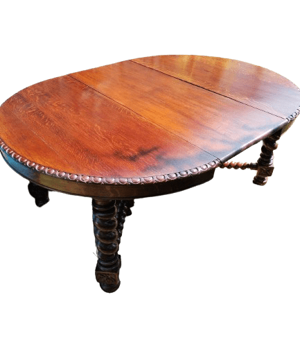 French Barley Twist Solid Oak Extending Table