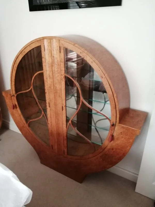 Art Deco Original Epstein Round Display Cabinet Bookcase c.1930