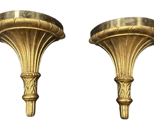 A Pair of Italian 19th Century Wall Brackets with Liners