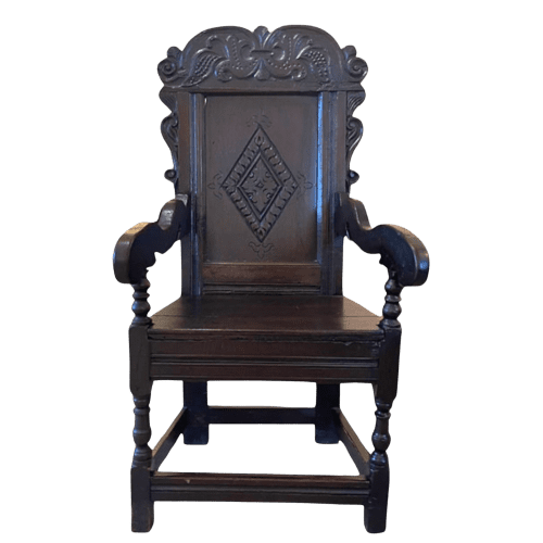 A 17th Century Solid Oak Wainscott Chair