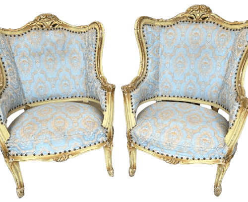A Pair of Louis XV Style French Chairs c1900