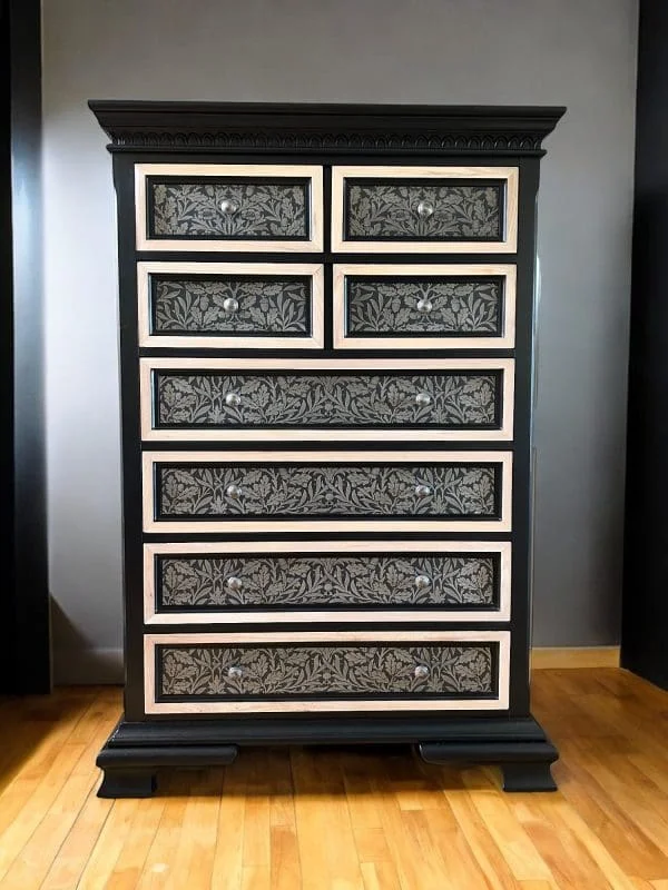 Chest of Drawers. Vintage. Solid wood. William Morris. Handpainted. - Image 13