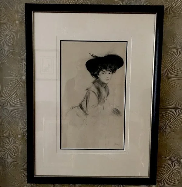 Paul César Helleu, Drypoint etching of Lady wearing a Hat.