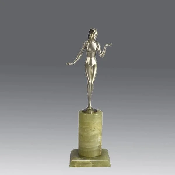 Austrian Bronze Art Deco Lady Sculpture by Adolph - Image 2