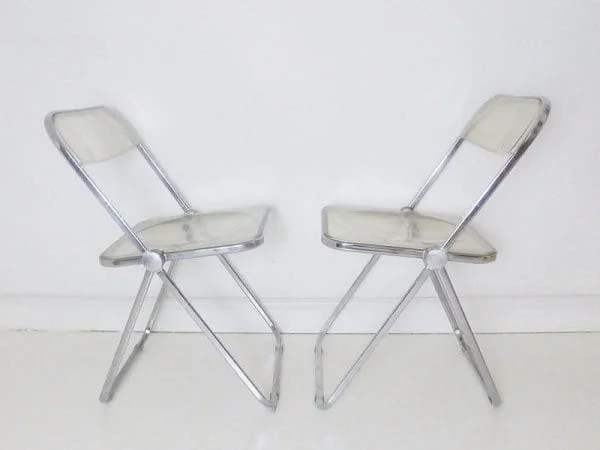 Pair Of Italian Folding ' Plia ' Chairs By Giancarlo Piretti For Castelli Italy - Image 7