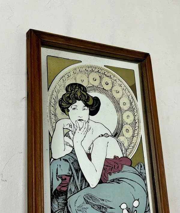 Alphonse Mucha - Topaz, artist mirror, art nouveau, lithograph picture