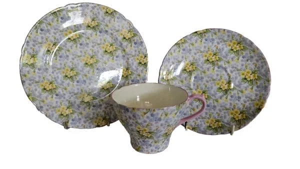 Shelley Art Deco Rare Primrose Chintz Tea Trio