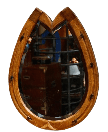 Antique Georgian Oak Horseshoe Wall Mirror