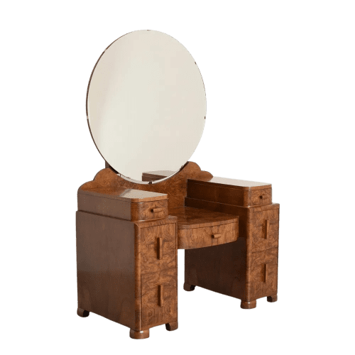 British Art Deco Cloud Back Dressing Table c.1930