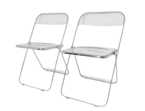 Pair Of Italian Folding ' Plia ' Chairs By Giancarlo Piretti For Castelli Italy