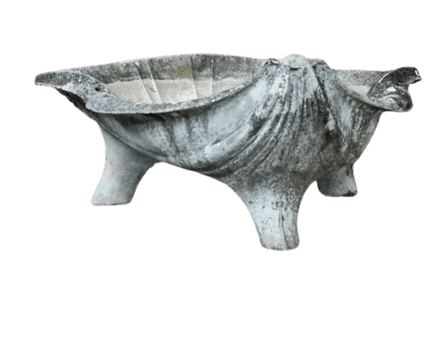 Large Vintage Composite Stone Clam Shell Planter