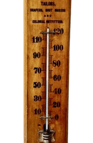 Vintage Wooden Advertising Thermometer