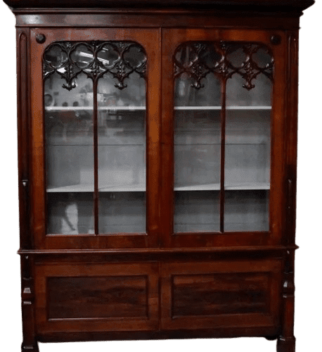 Antique Rosewood Gothic Bookcase