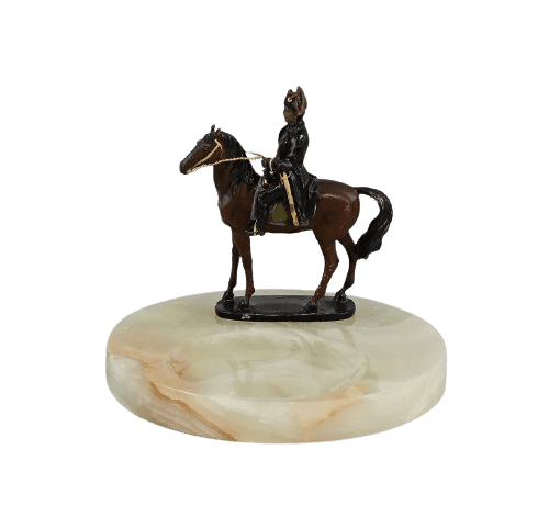 Canova Onyx-Schale Bronze Sculpture Napoleon on Horse 
