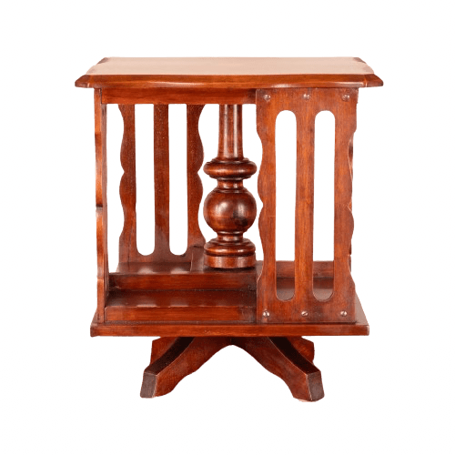 Inlaid Mahogany Table Top Revolving Bookcase