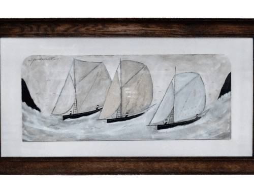 Painting “The Flotilla” In the Style Of Alfred Wallis