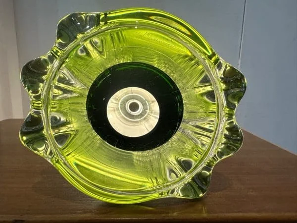 Val St Lambert Green and Clear Glass Table Lamp C 1950s - Image 17