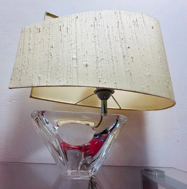 Mid-Century Daum France Crystal Glass Sailboat Table Lamp Signed - Image 11