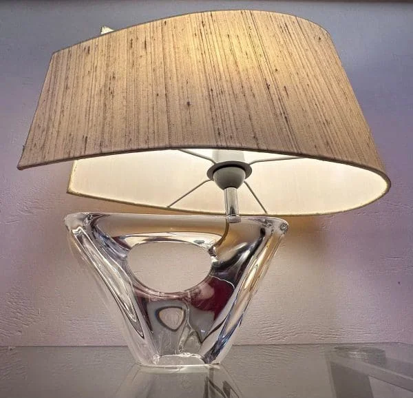 Mid-Century Daum France Crystal Glass Sailboat Table Lamp Signed - Image 12