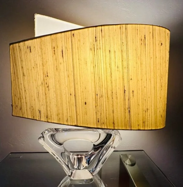 Mid-Century Daum France Crystal Glass Sailboat Table Lamp Signed - Image 3