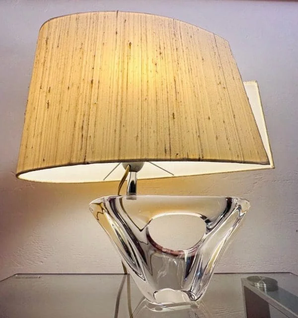 Mid-Century Daum France Crystal Glass Sailboat Table Lamp Signed - Image 7