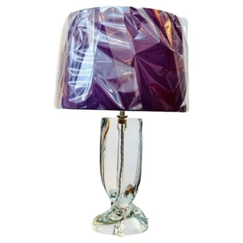 Mid Century French Sèvres Crystal Glass Table Lamp