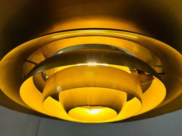 Mid-Century Danish Aluminium Space Age Ceiling Light Model P376 - Image 8